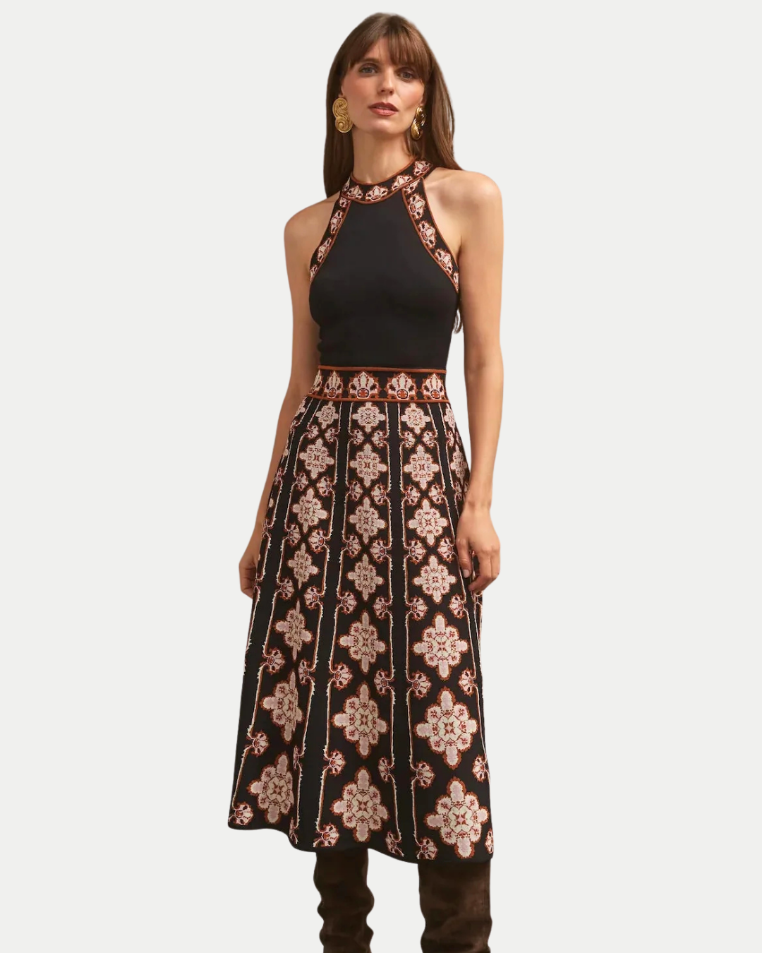 Cara Cara Sandrinna Dress in Vintage Scarf Black