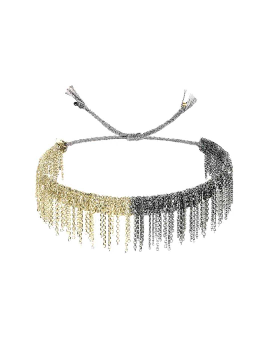 MLC Bicolor Woven Bracelet in Gold Ruthenium