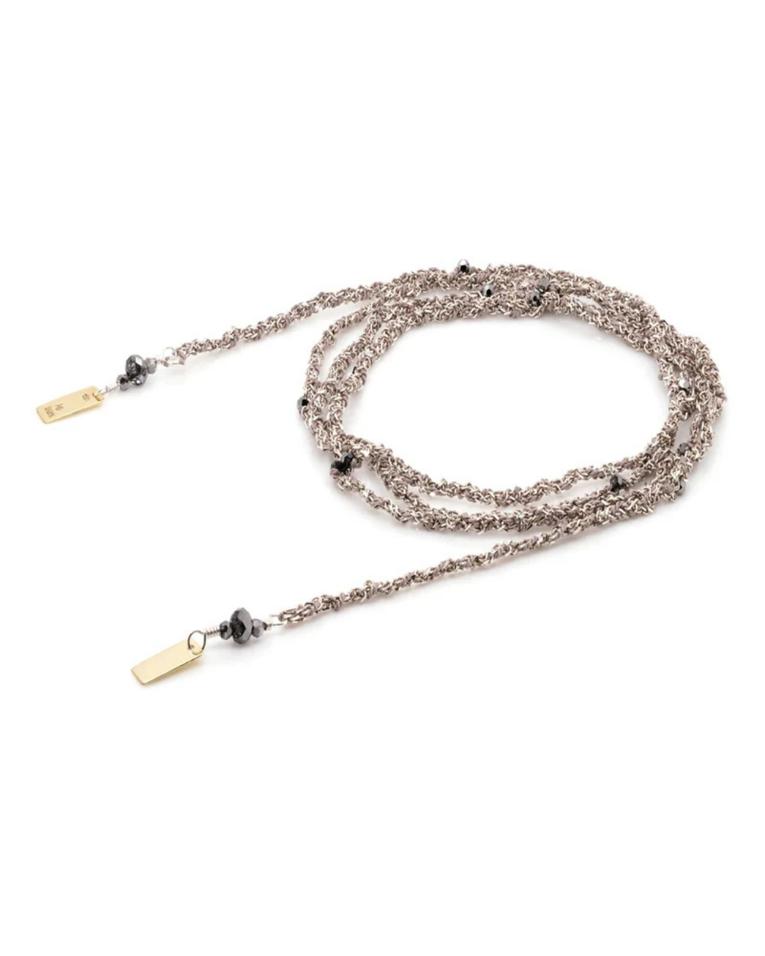 MLC Lariat Necklace in Silver Grey