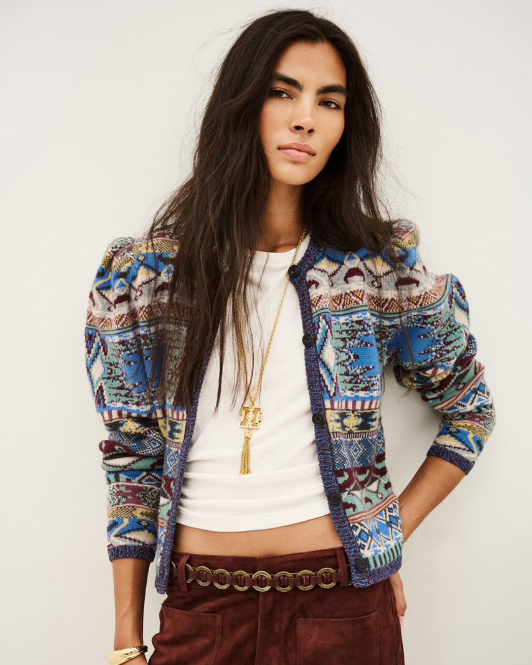 Ba&sh Maja Cardigan in Multicolor