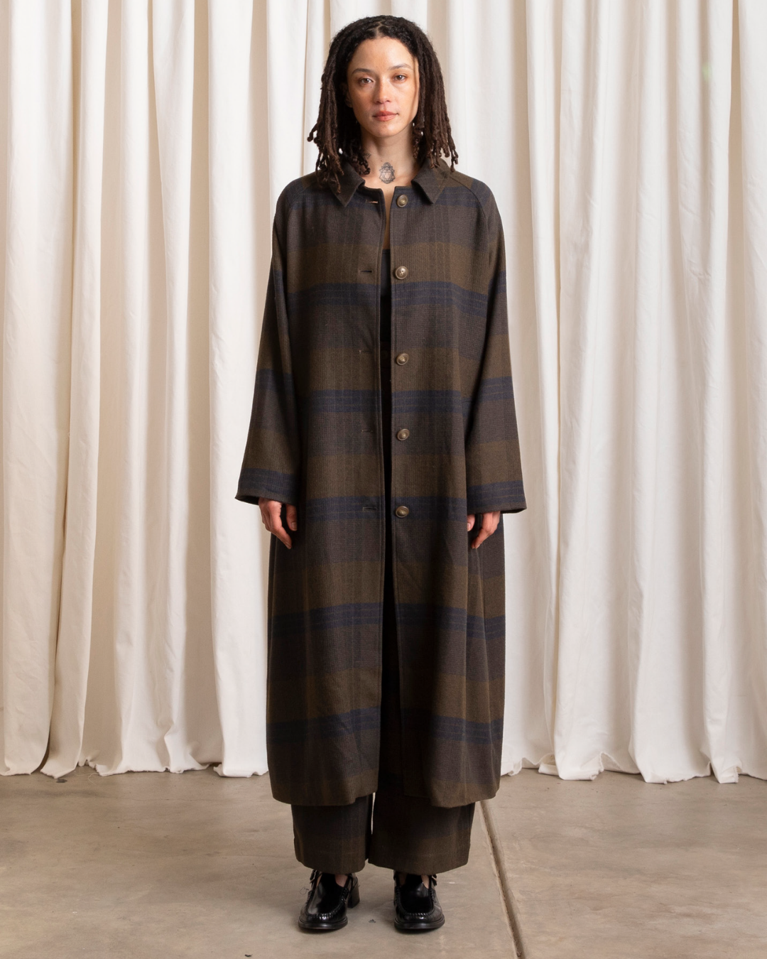 Ali Golden Plaid New Trench