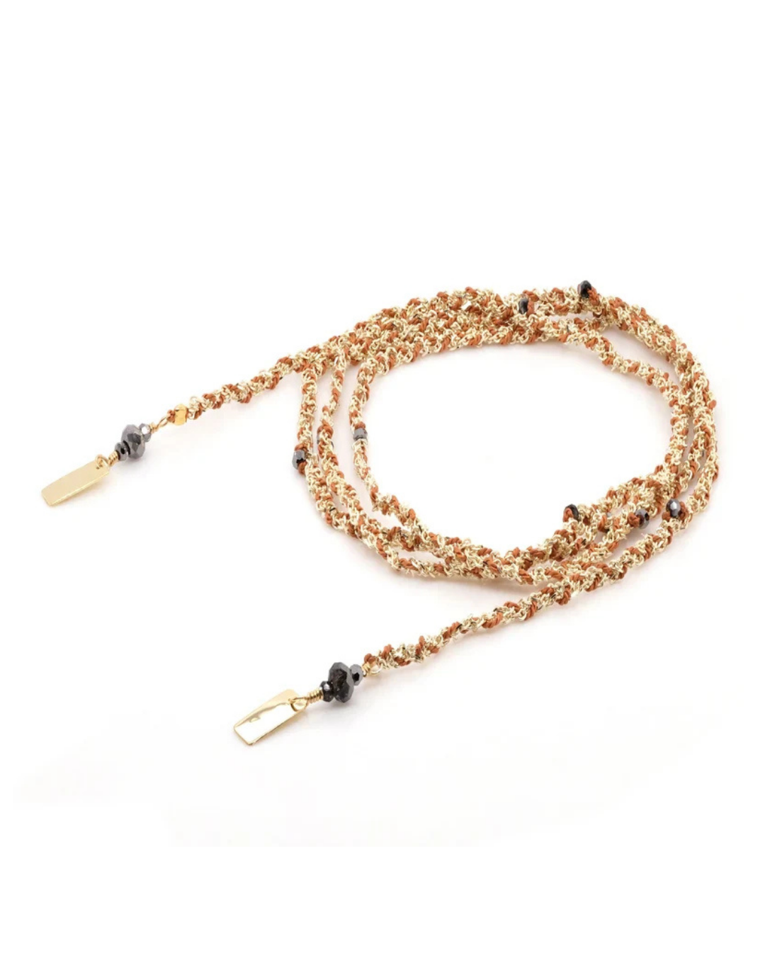 MLC Lariat Necklace in Gold Caramel