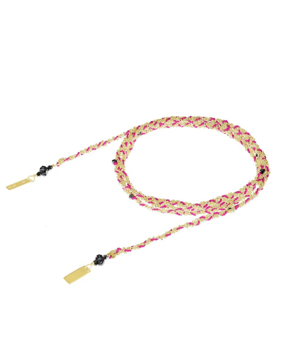MLC Lariat Necklace in Gold Cherry