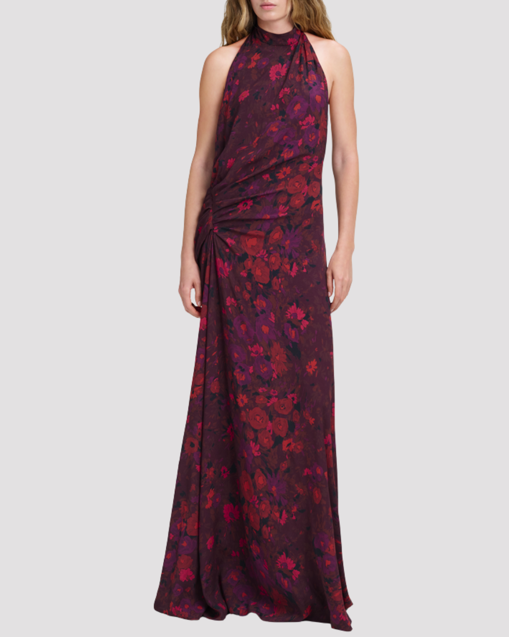 A.L.C. Scarlett Gown in Deep Mulberry Multi