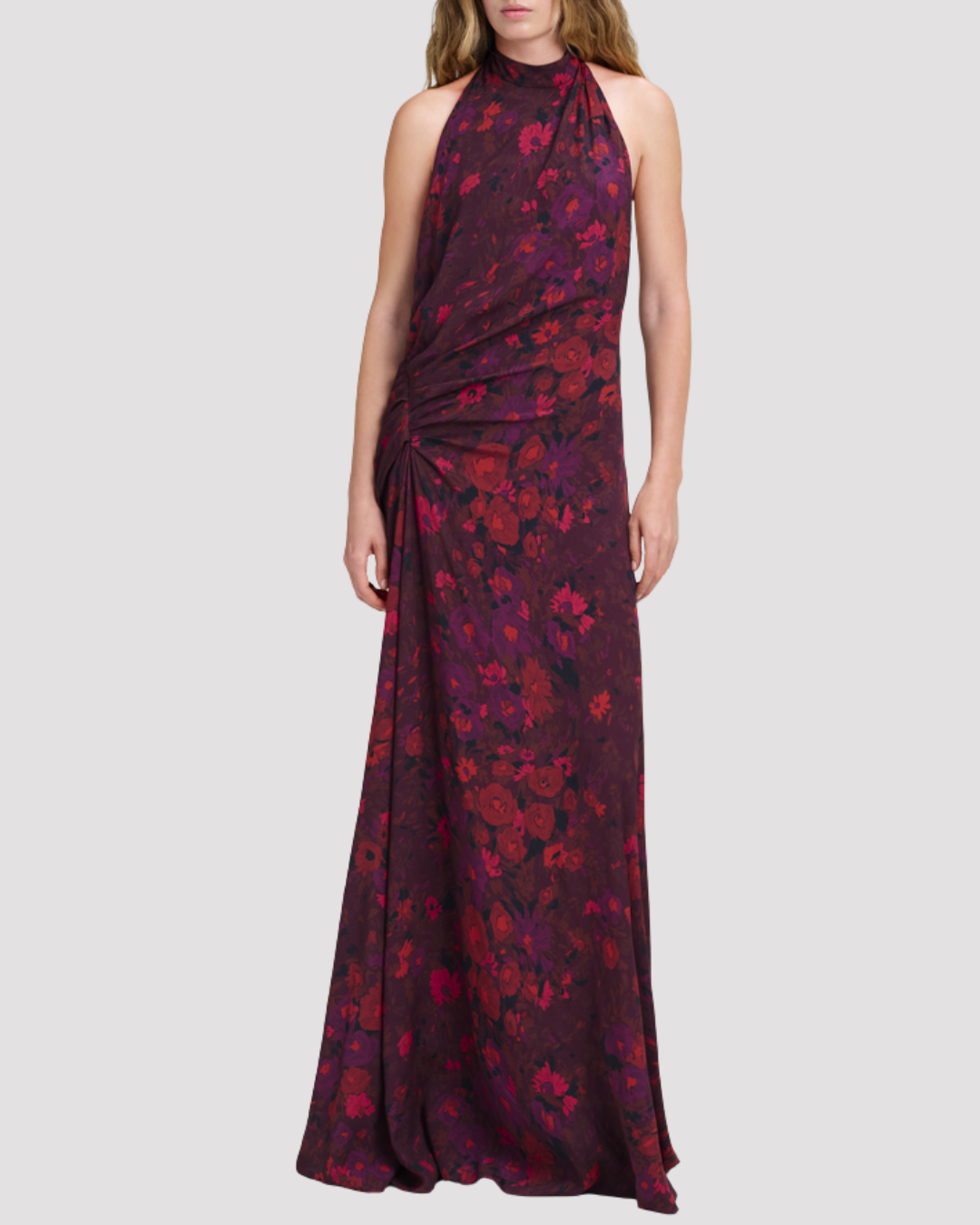A.L.C. Scarlett Gown in Deep Mulberry Multi