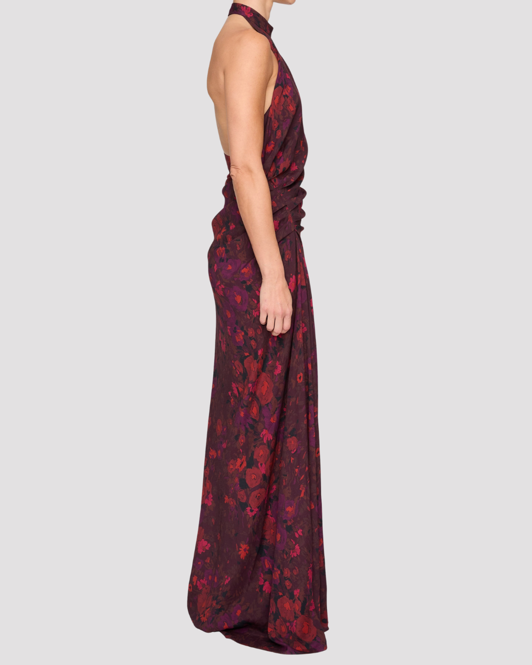 A.L.C. Scarlett Gown in Deep Mulberry Multi