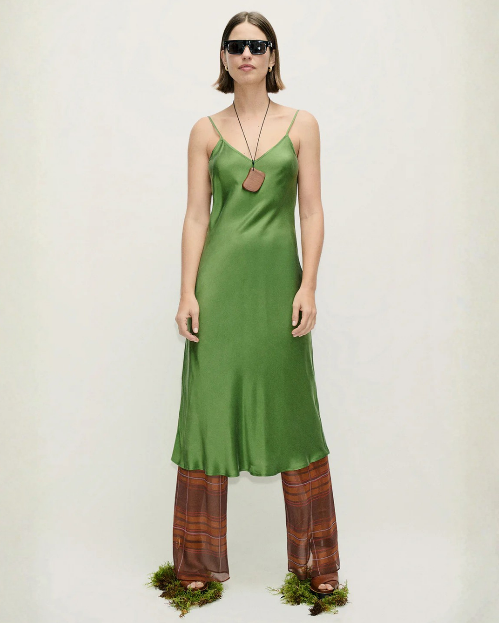 Silk Laundry 90S Slip Dress in Fields
