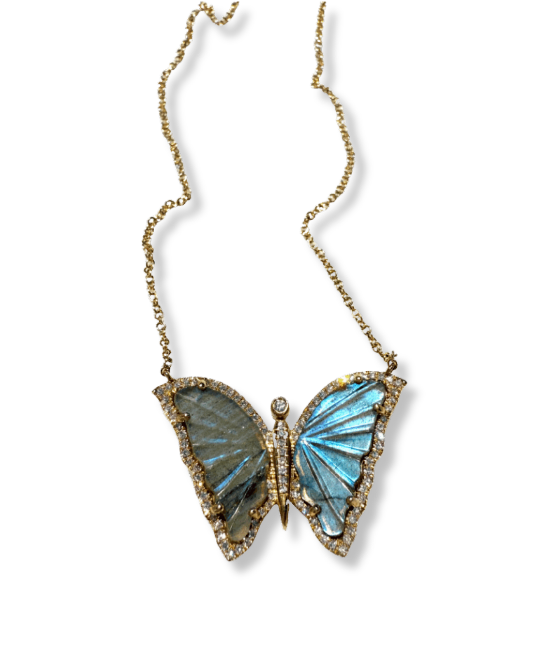 Pade Vavra Float Butterfly Necklace in Labradorite Diamond