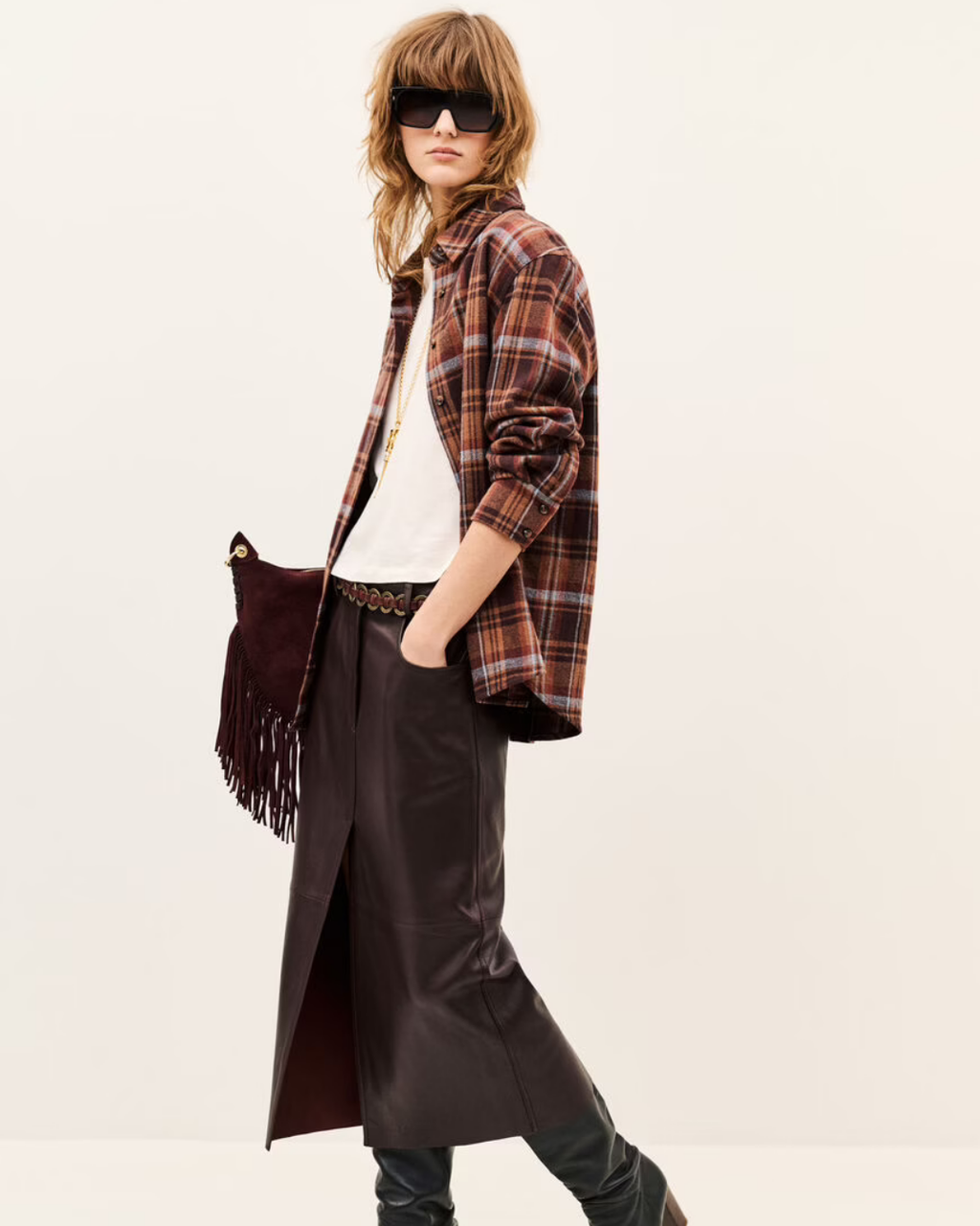 Ba&sh Solene Skirt in Aubergine