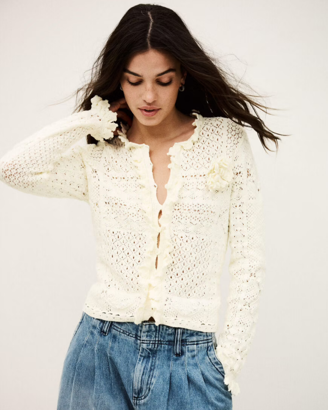 Ba&sh Soria Cardigan in Ecru
