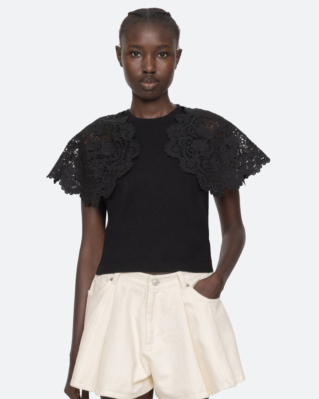 Sea New York Sofia Embroidery Combo Sweater