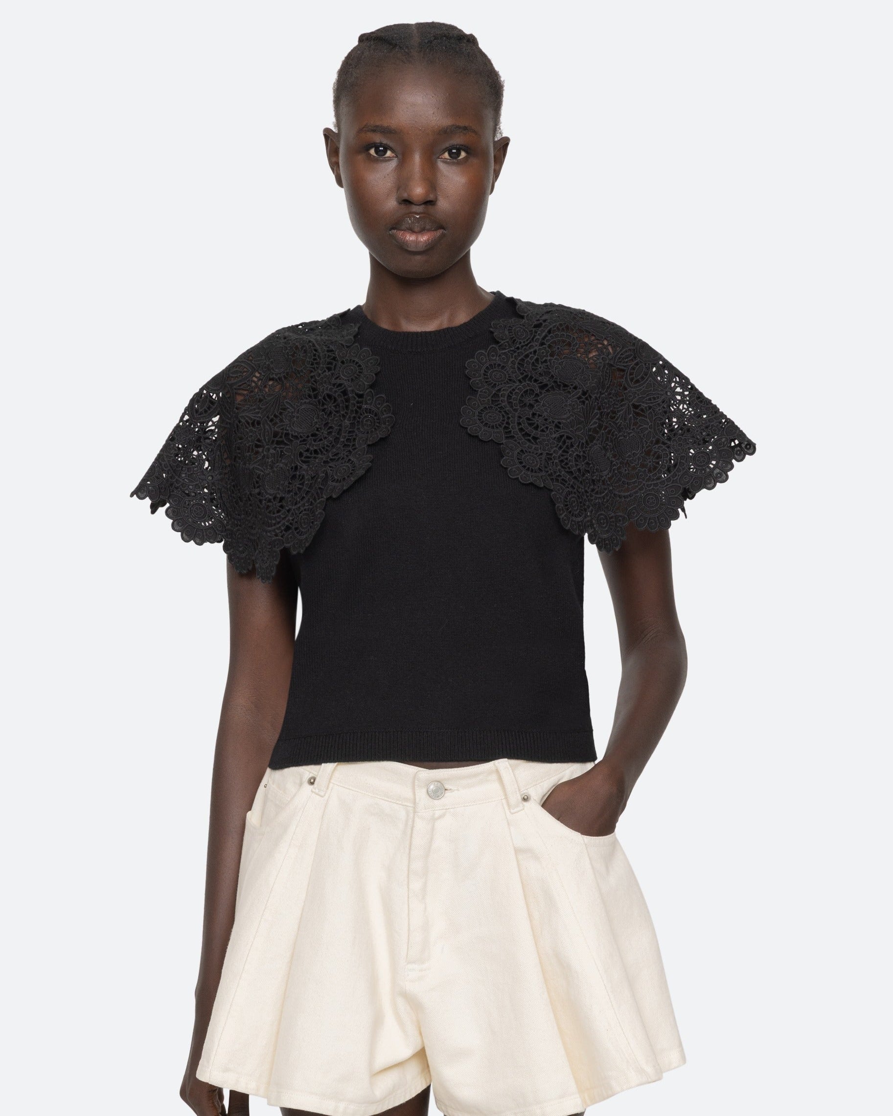 Sea New York Sofia Embroidery Combo Sweater