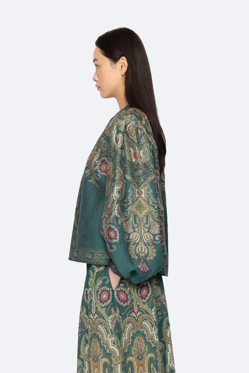 Sea New York Hyacinth Long-Sleeve Top in Green