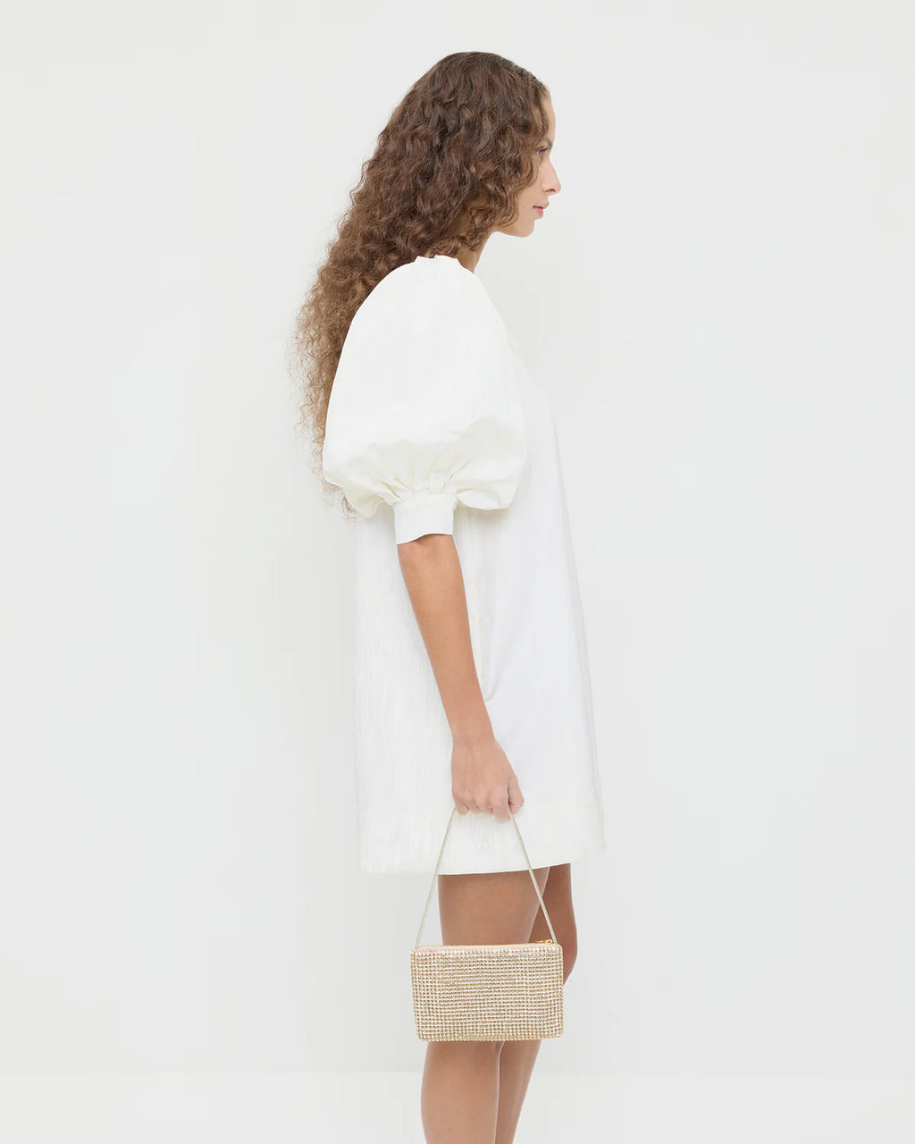 Loeffler Randall Yara Gold Diamanté Flat Clutch