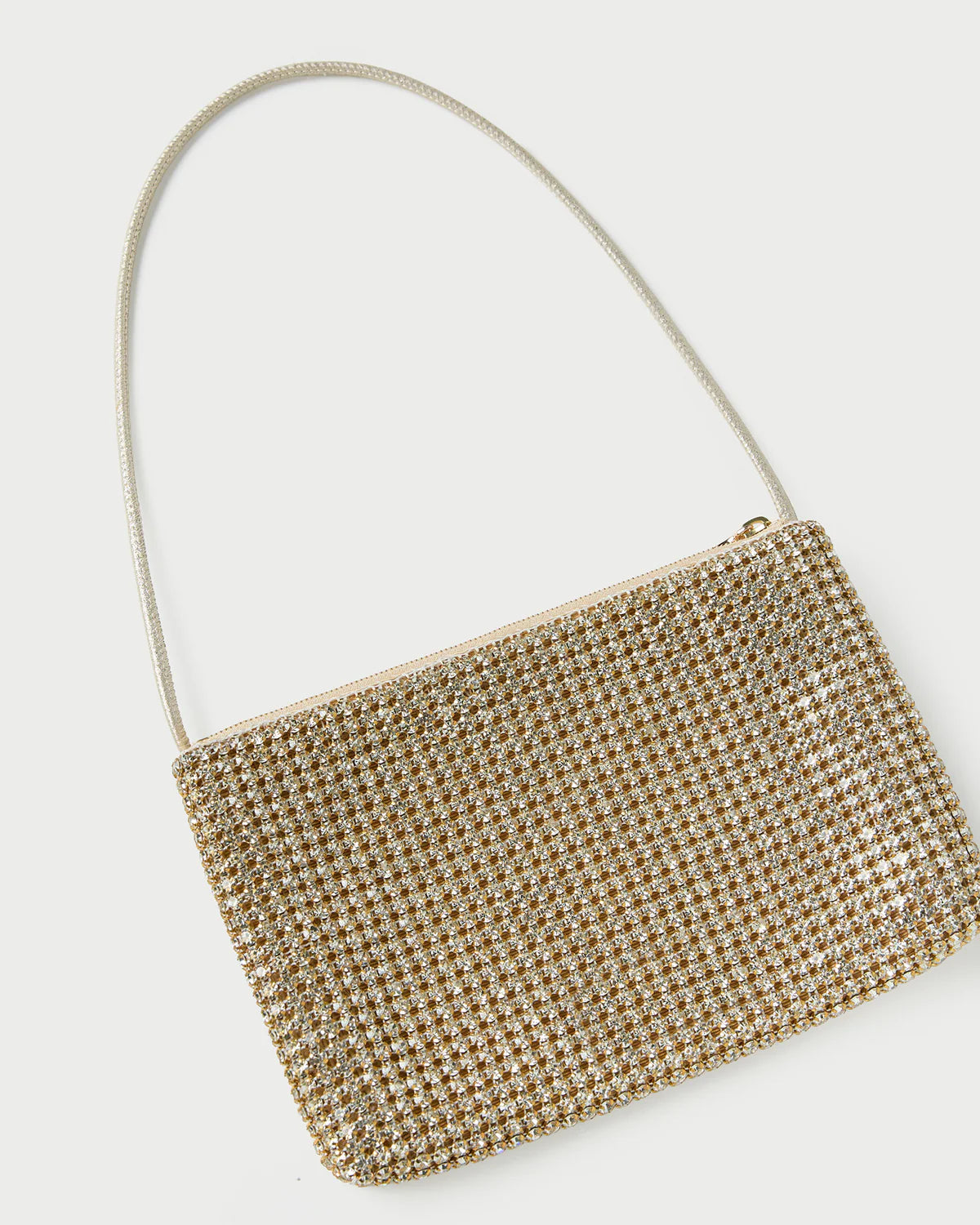 Loeffler Randall Yara Gold Diamanté Flat Clutch