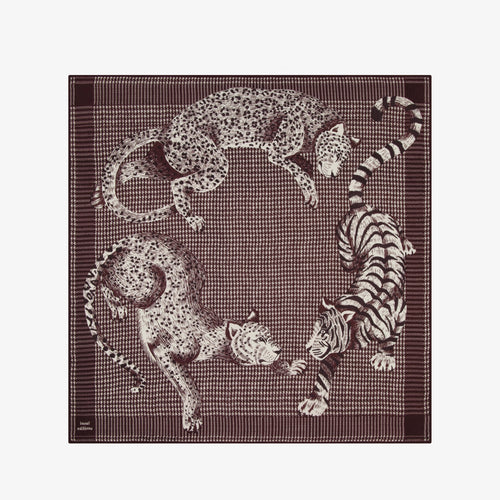 Inoui Editions Square Scarf Jorgen Houndstooth in Brown