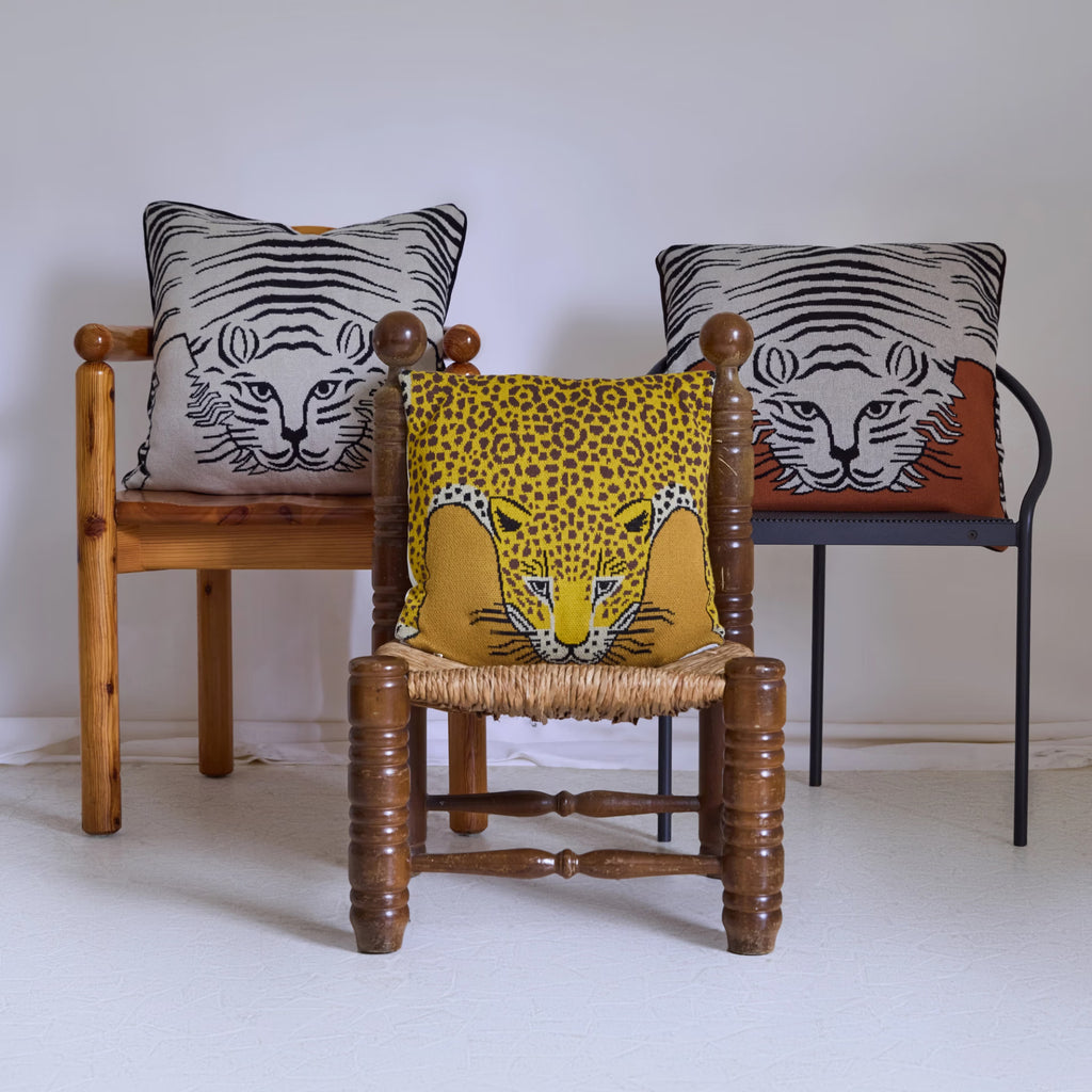Inoui Editions Cushion Cover Leopard in Saffron