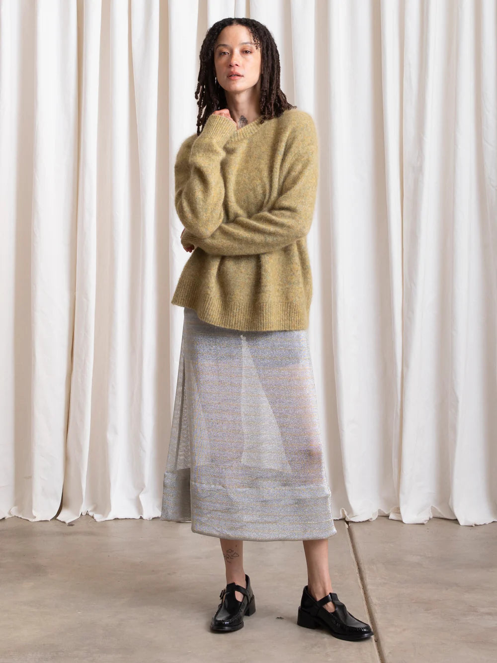 Ali Golden Oversized Mohair Pullover