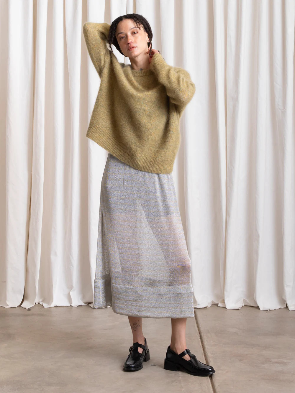 Ali Golden Oversized Mohair Pullover