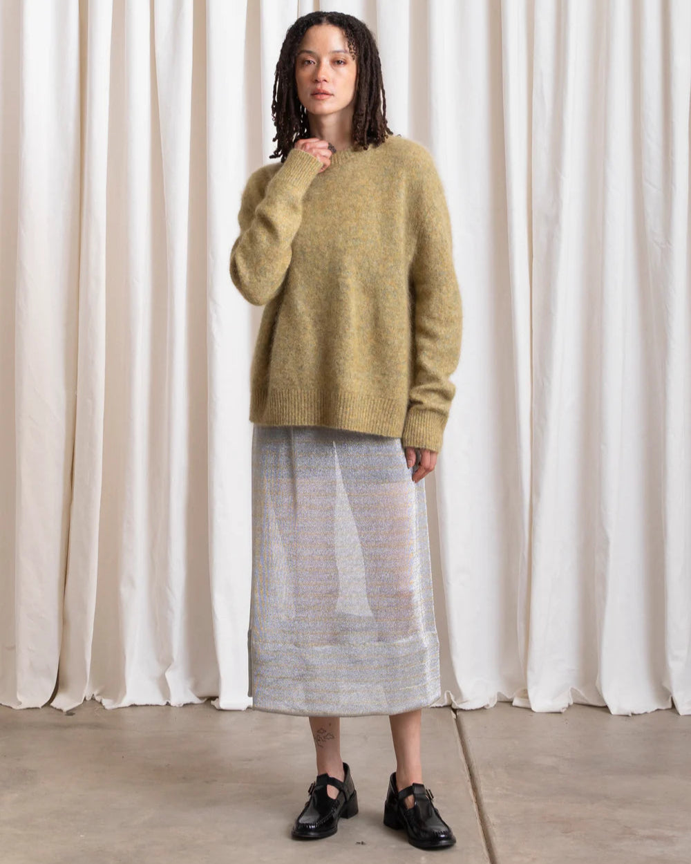 Ali Golden Oversized Mohair Pullover