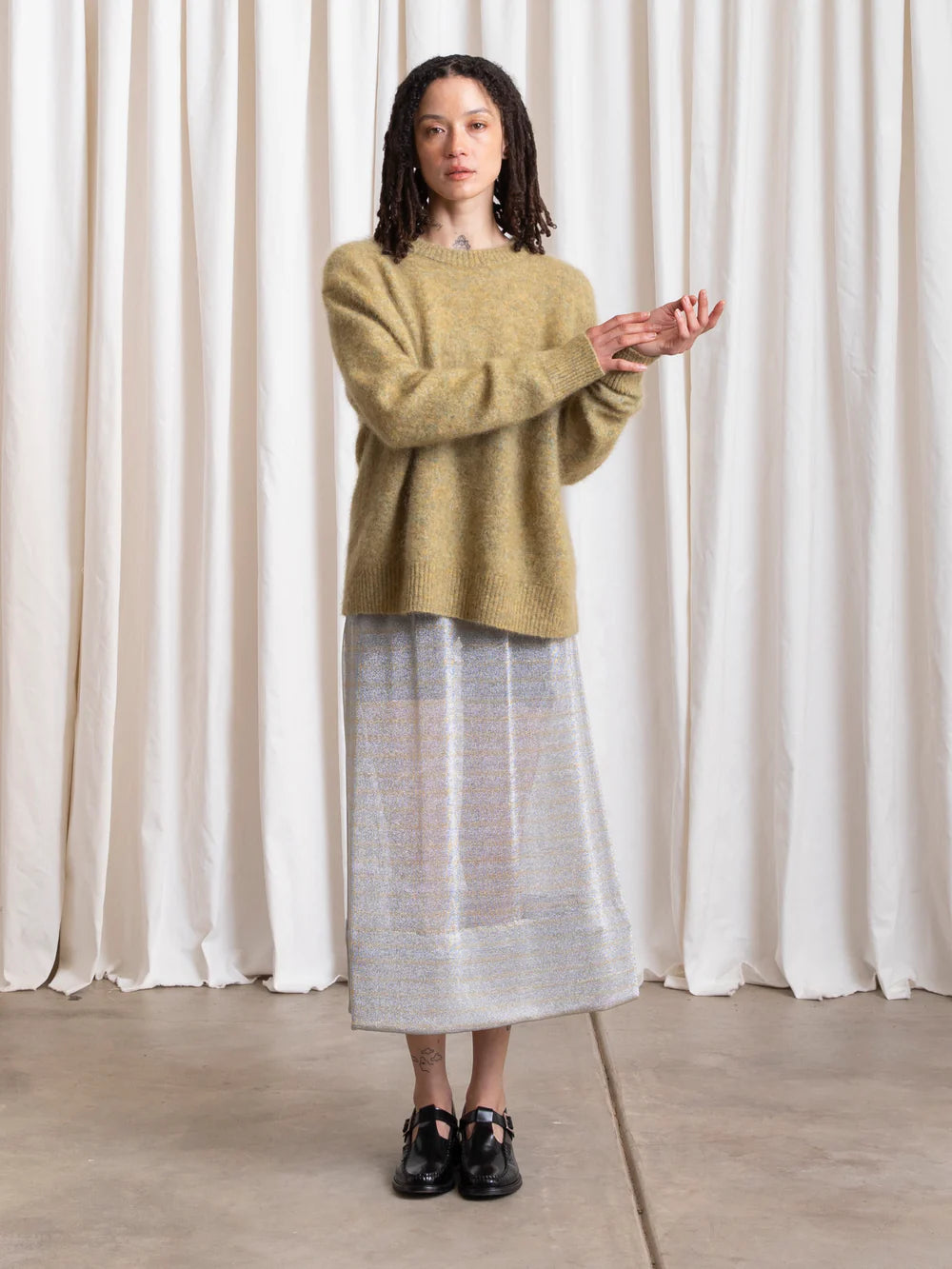 Ali Golden Oversized Mohair Pullover