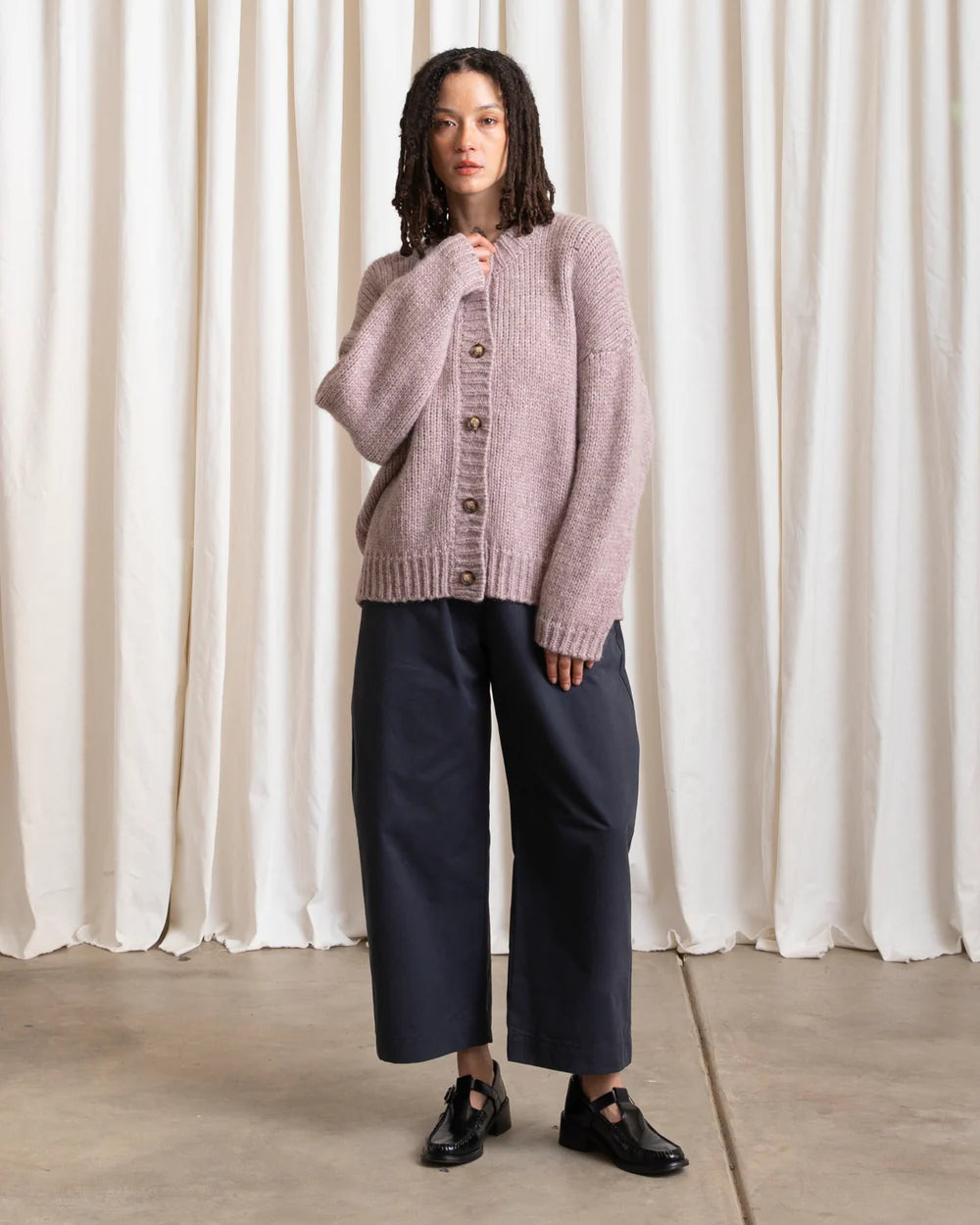 Ali Golden Merino Crew-Neck Cardigan
