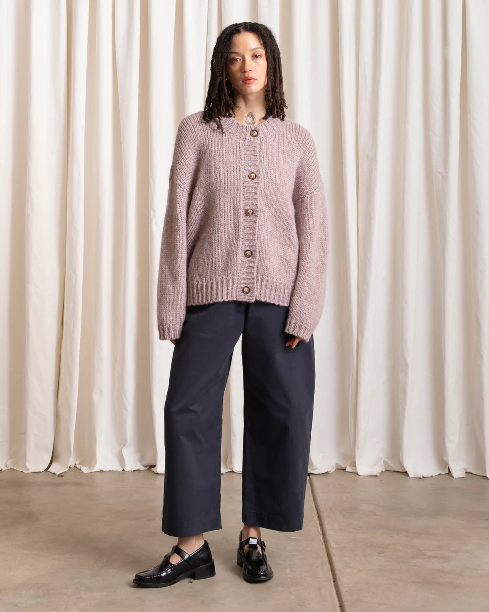 Ali Golden Merino Crew-Neck Cardigan