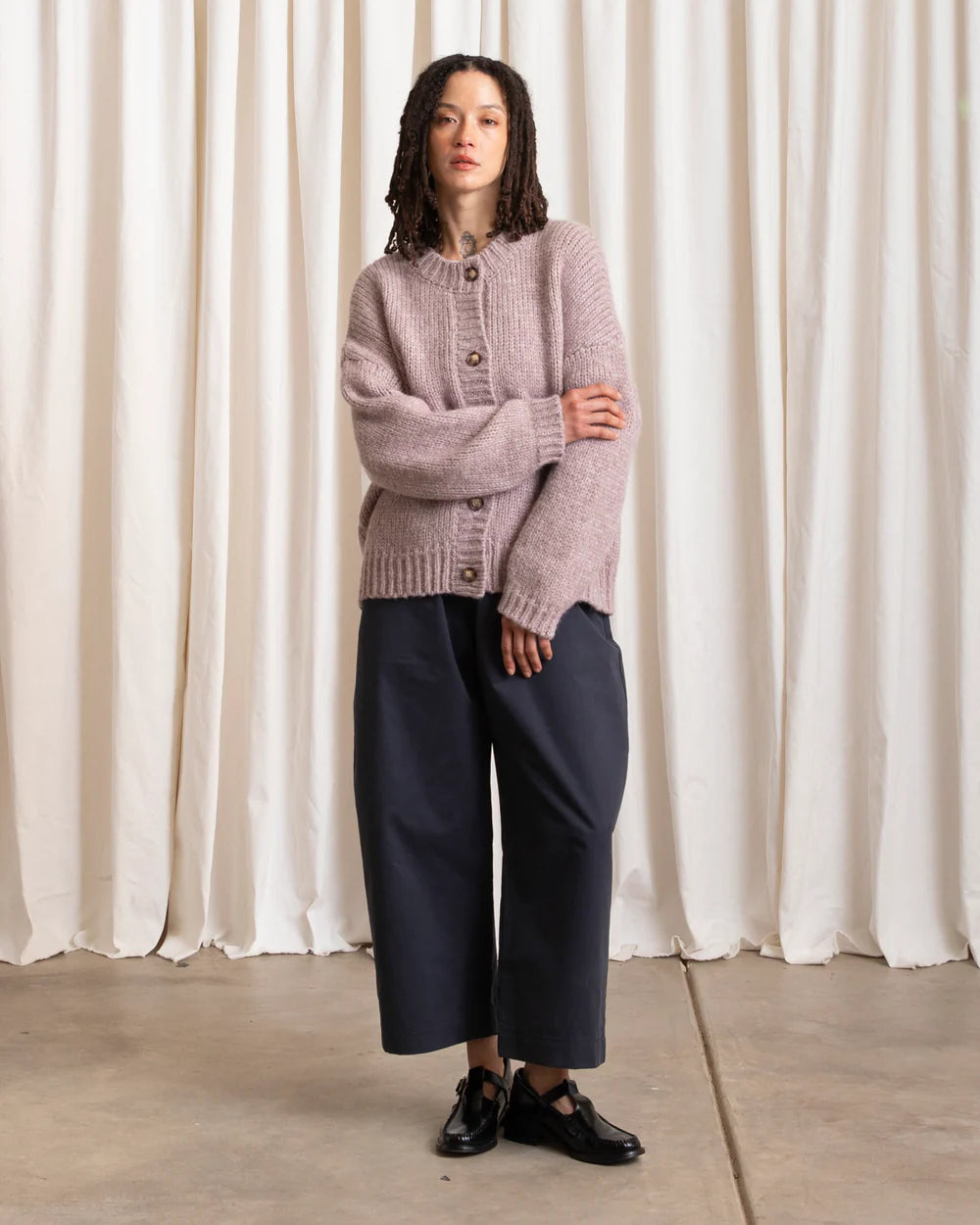 Ali Golden Merino Crew-Neck Cardigan