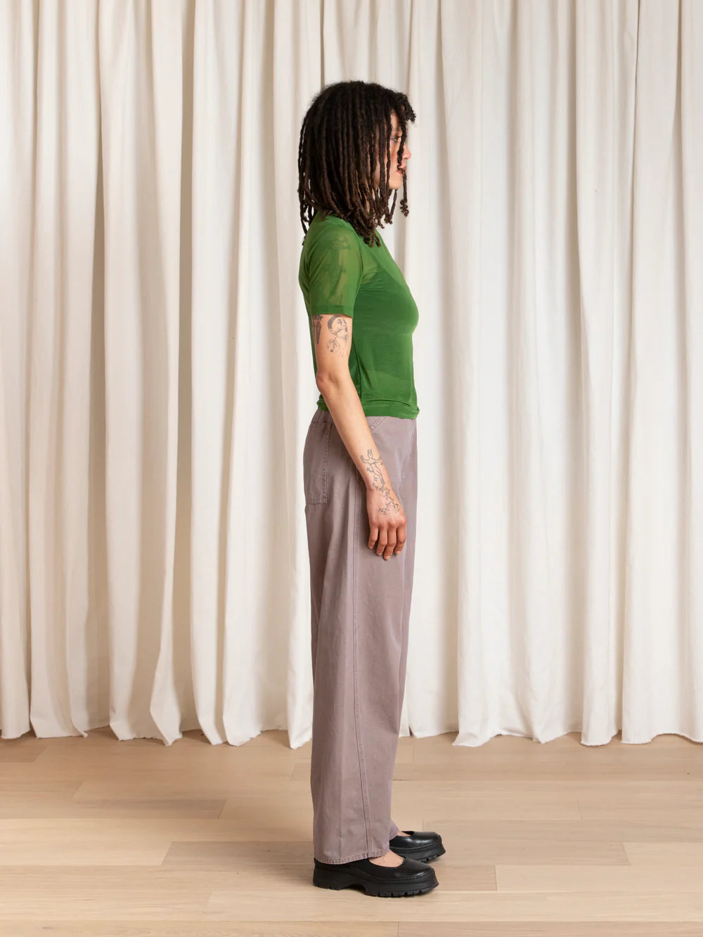 Ali Golden | New Mesh T-Shirt in Grass Green
