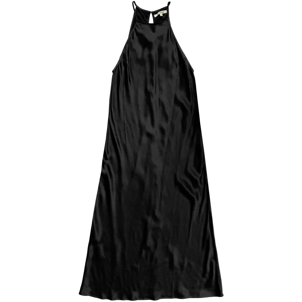Ali Golden High Neck Bias Dress