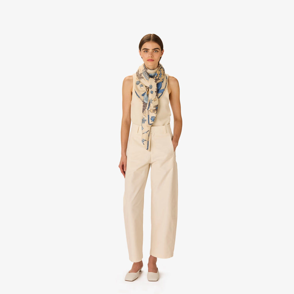 Inoui Editions Square Scarf Atlas in White