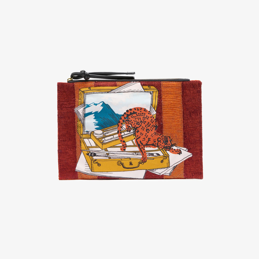 Inoui Editions Embroidered Pouch Le Peintre in Orange