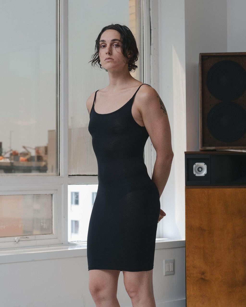 Baserange Slip Dress in Black
