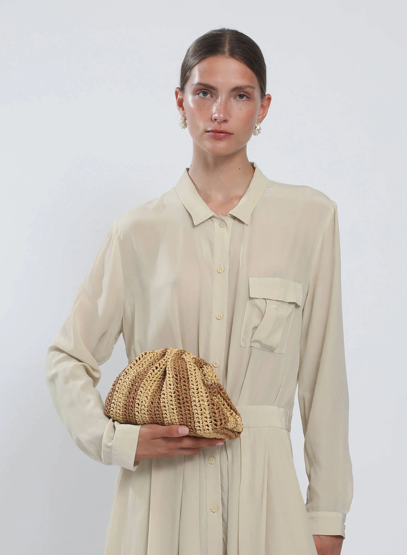 Maria La Rosa Mini Game Crochet Bag in Natural