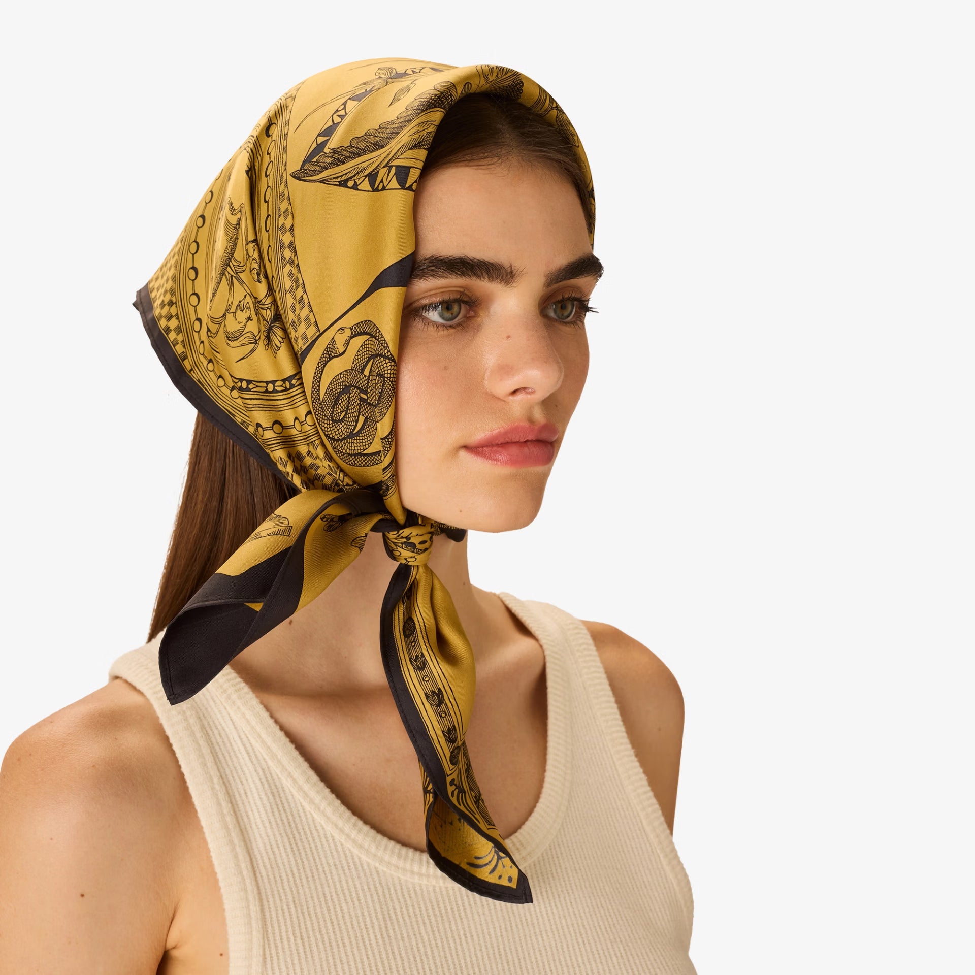Inoui Editions Square Scarf Barocco in Golden