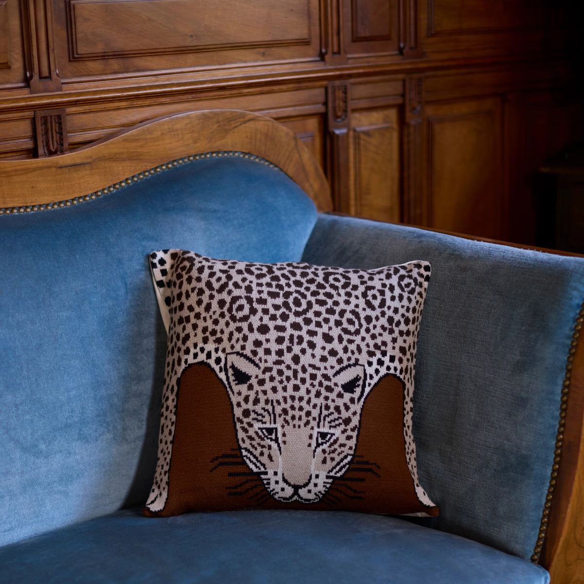 Inoui Editions Cushion Cover Leopard in Beige