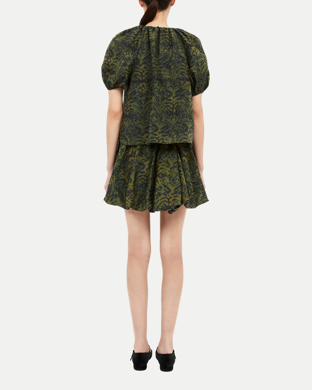 Ulla Johnson Talie Silk Short Sleeve Blouse Desert Jasper