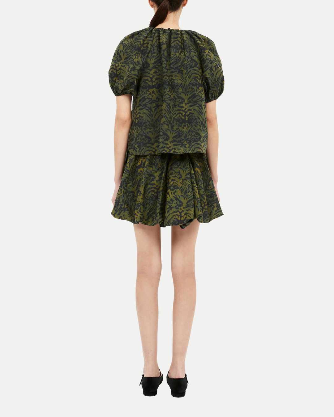 Ulla Johnson Talie Silk Short Sleeve Blouse Desert Jasper
