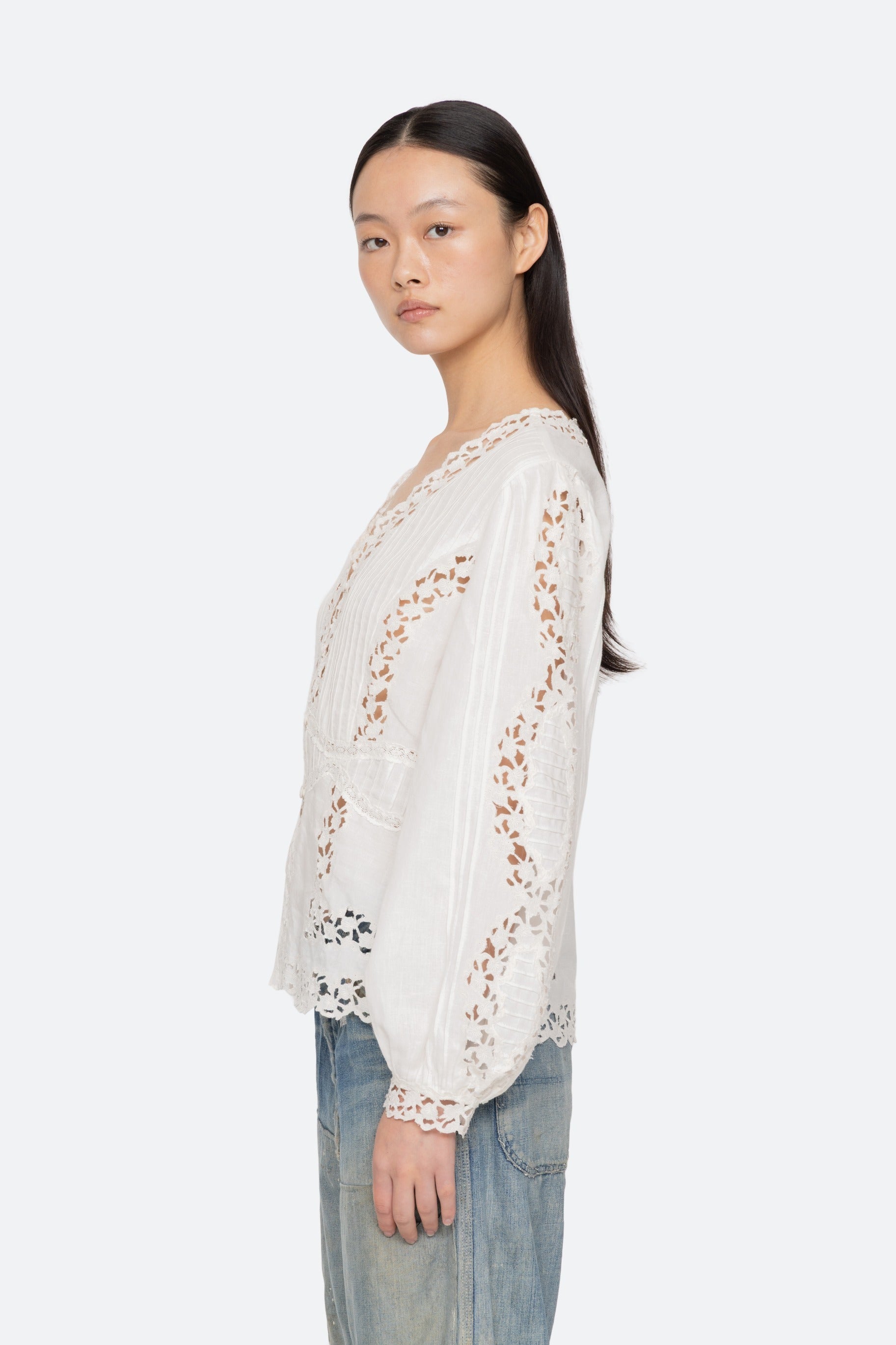 Sea New York Sofia Embroidery Long-Sleeve Blouse