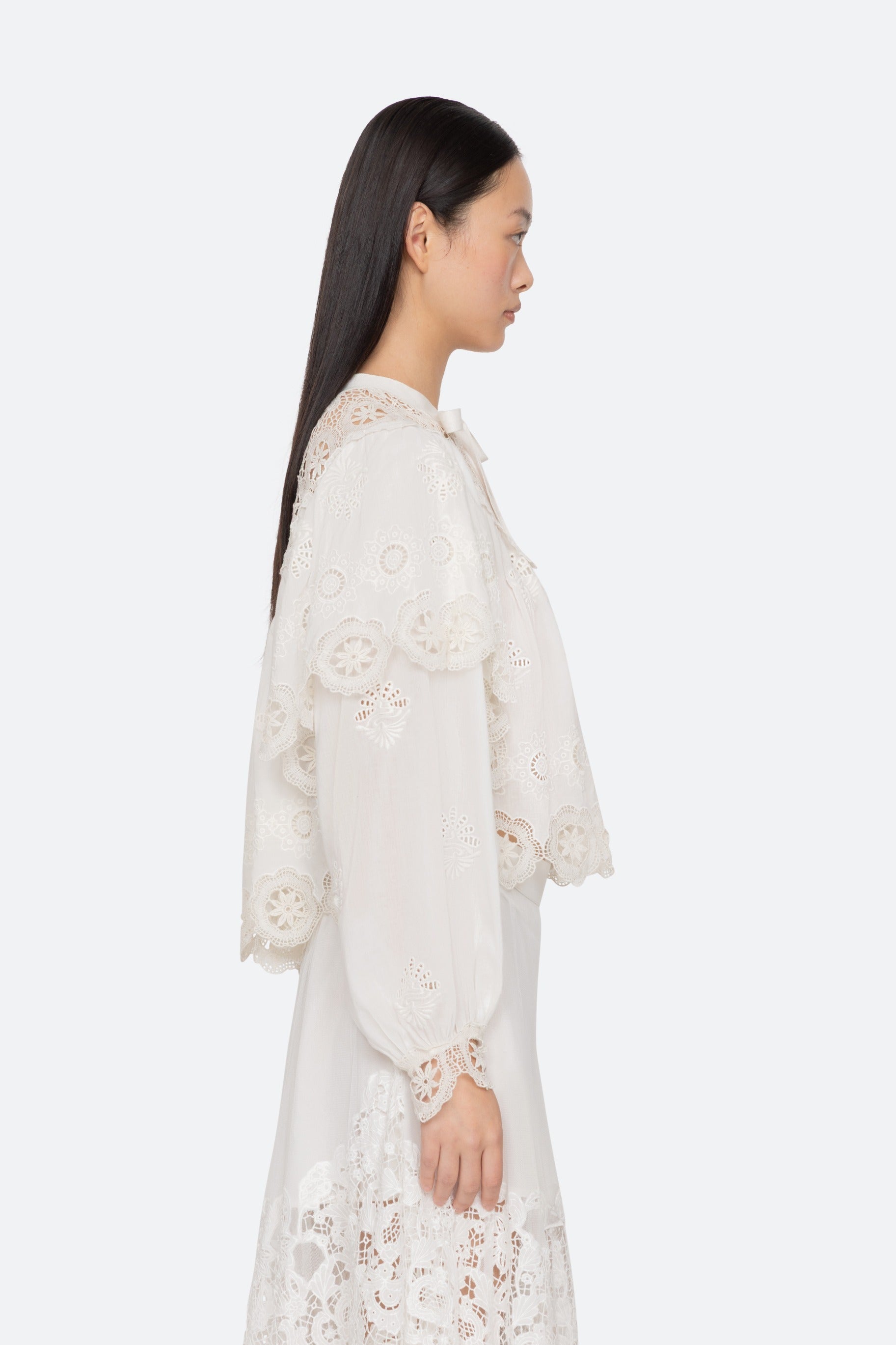 Sea New York Sofia Embroidery Long-Sleeve Top
