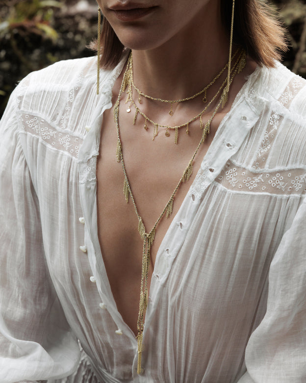 Marie Laure Chamorel Necklace Gold Beige with Polki Diamonds