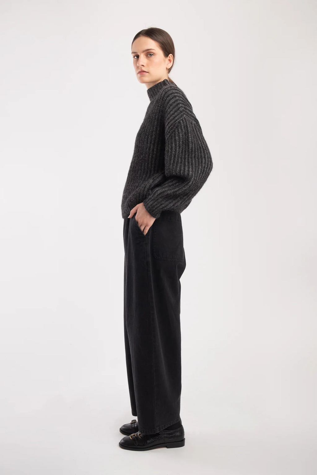 Micaela Greg Ines Sweater in Charcoal