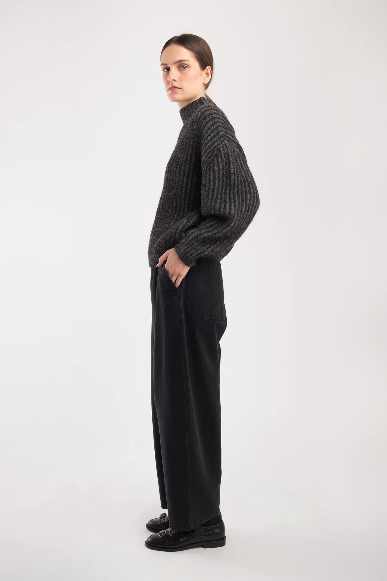 Micaela Greg Ines Sweater in Charcoal