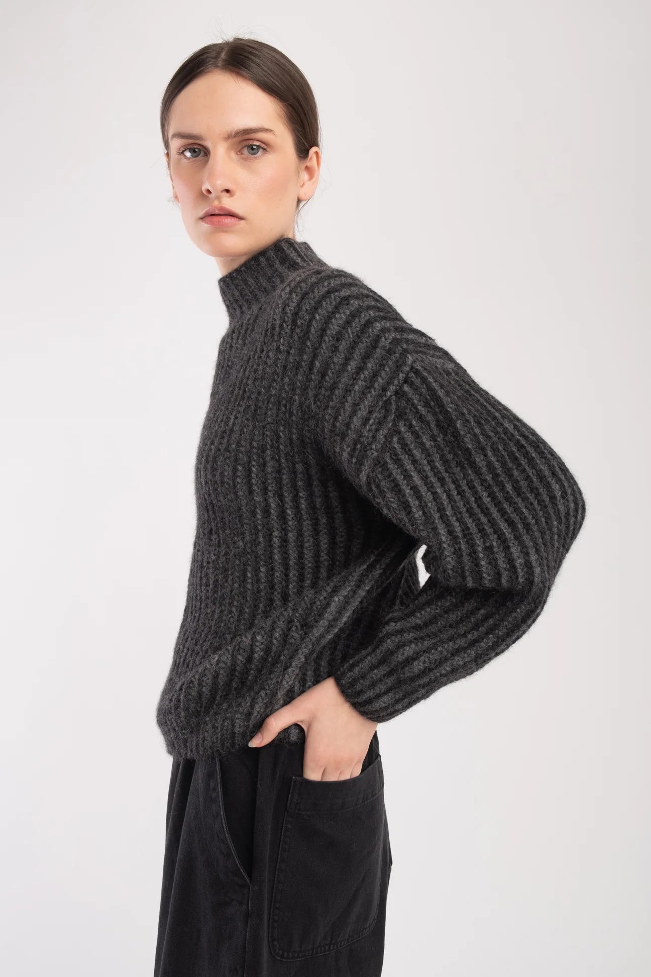 Micaela Greg Ines Sweater in Charcoal