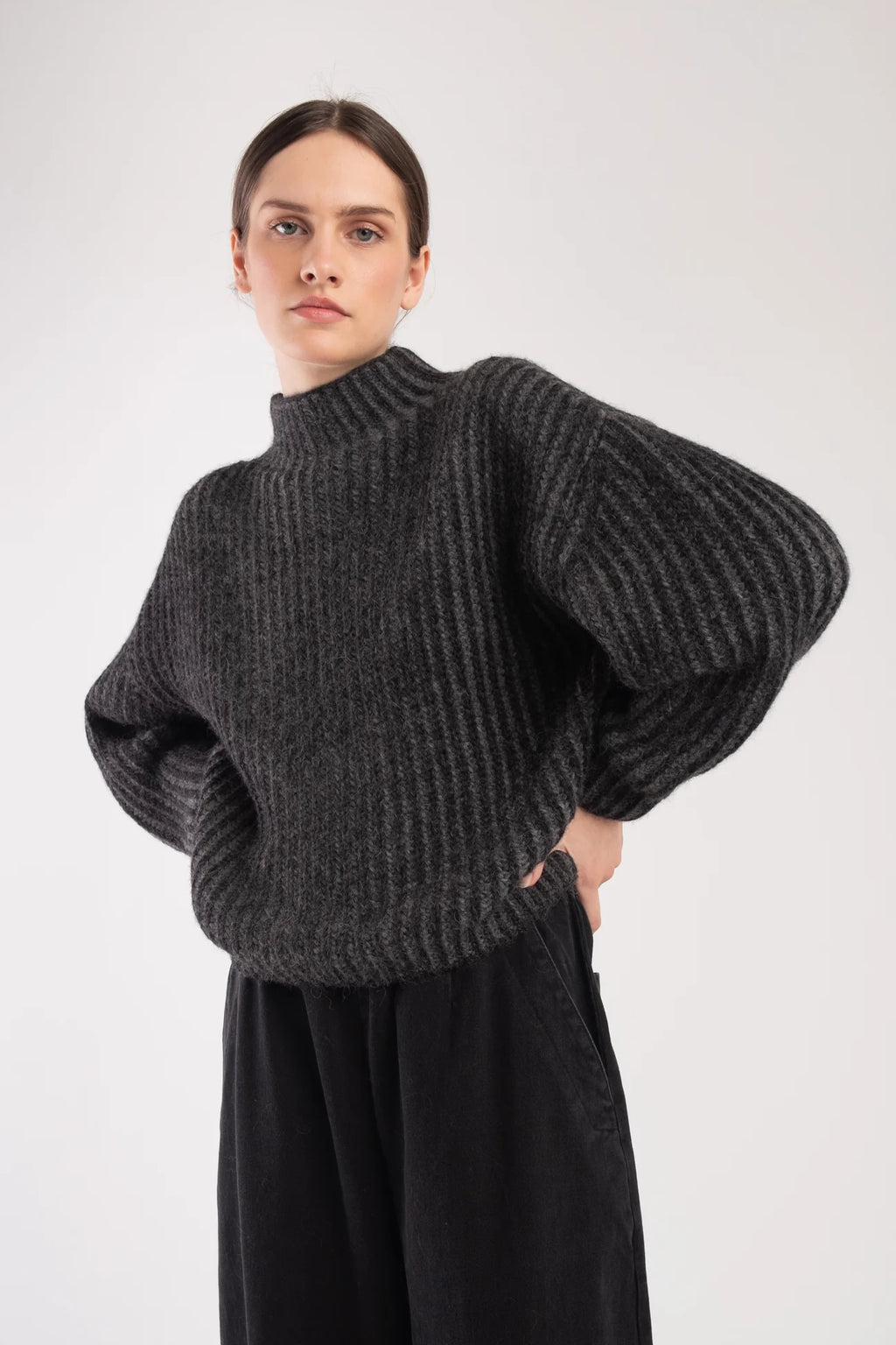 Micaela Greg Ines Sweater in Charcoal