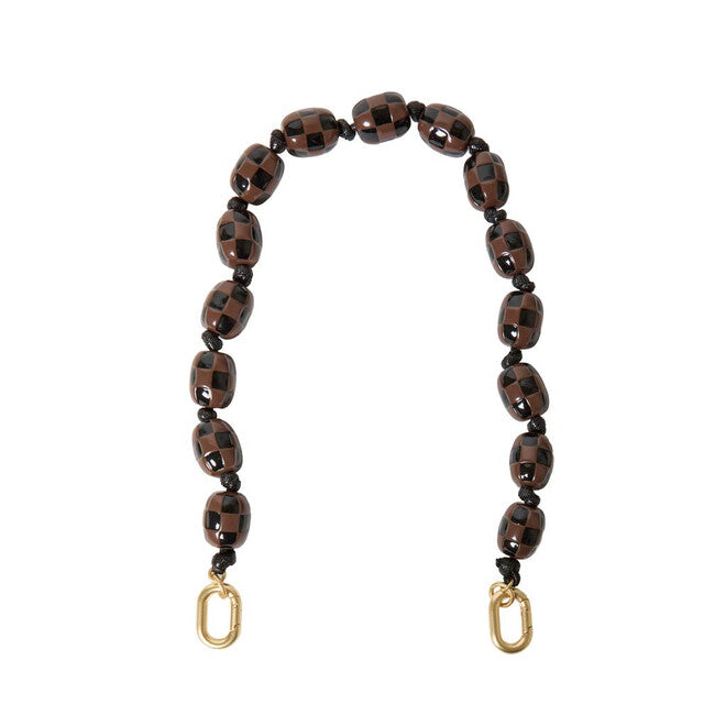 Clare V. Shortie Strap Checker in Black/Brown