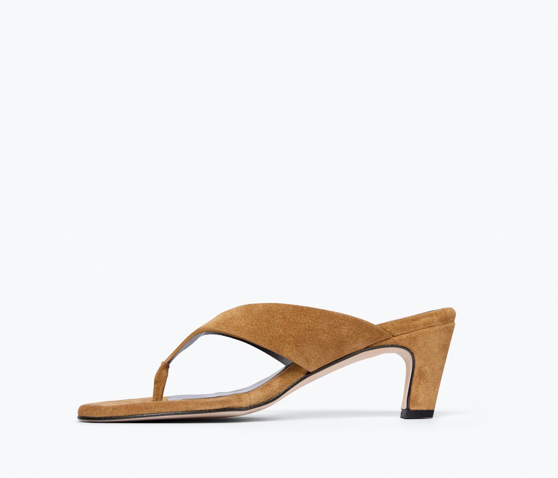 FRĒDA SALVADOR Kat Thong Sandal in Chestnut Suede