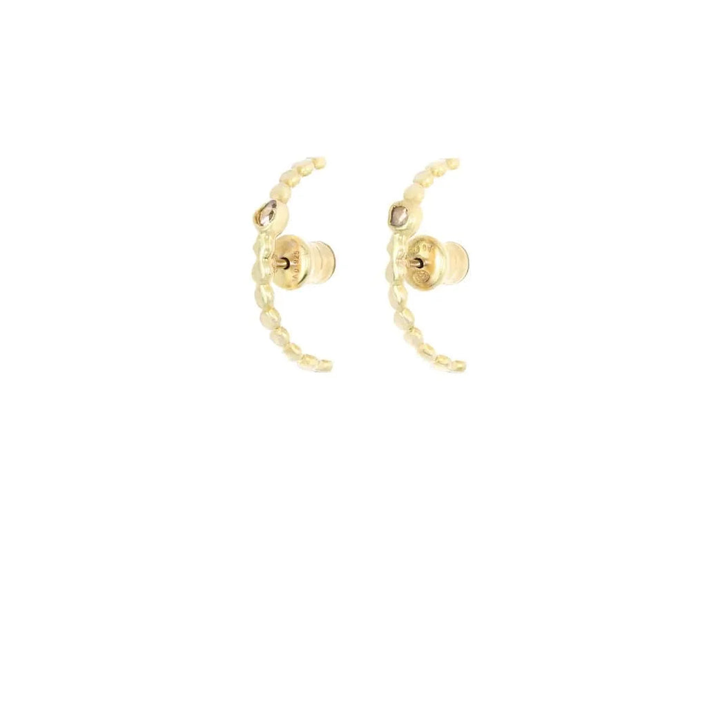 MLC Arch-Shaped Cuff Earrings in Gold with Polki Diamond