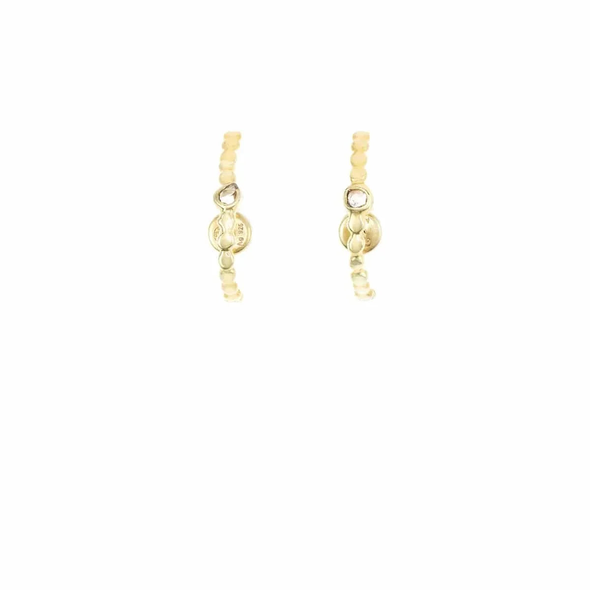 MLC Arch-Shaped Cuff Earrings in Gold with Polki Diamond