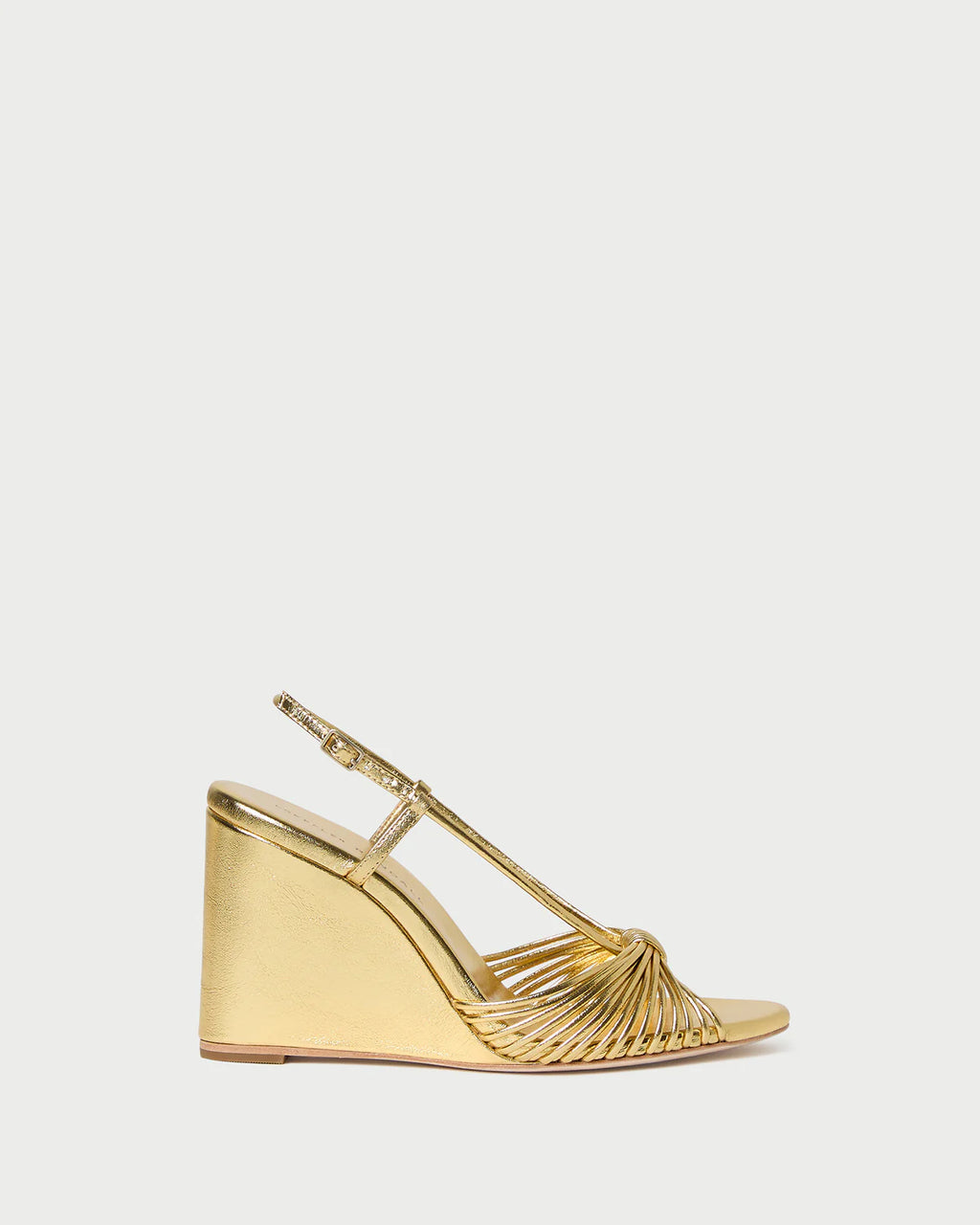 Loeffler Randall Marren Wedge Sandal in Gold Leather